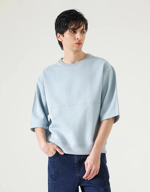 HALF SLEEVES CREW NECK SWEATSHIRT
